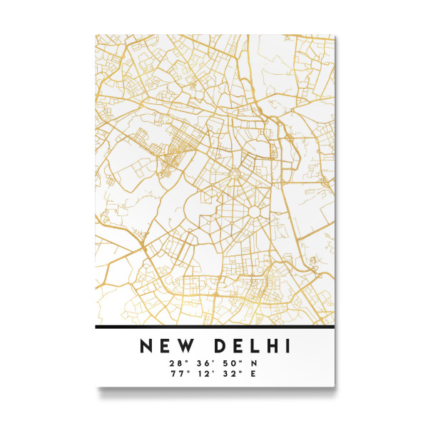 Galerie-Print "NEW DELHI INDIA STREET MAP ART" 30x20 cm artboxONE
