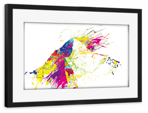 Poster mit Rahmen schwarz "MOUNT EVEREST mountainsplash" artboxONE - Abstrakt