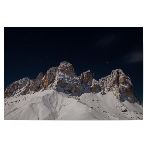 Poster "Stelle sul Sassolungo" artboxONE - Natur - Dolomiti,Italia,Sassolungo,Montagna,Montagne,Stelle,Neve