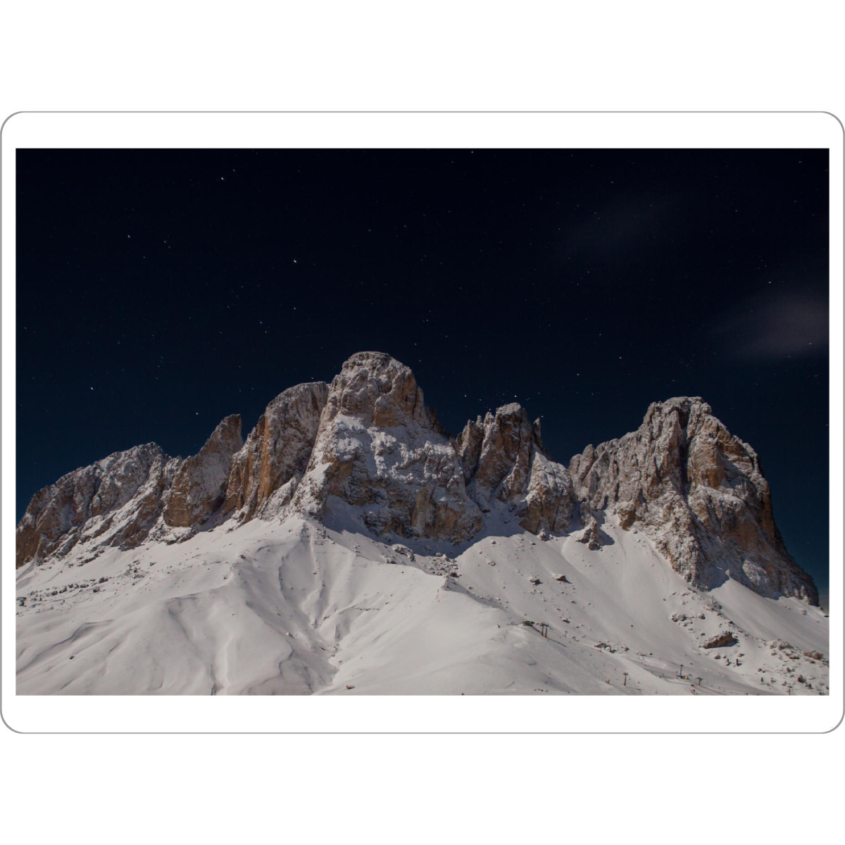Tischset "Stelle sul Sassolungo" artboxONE - Natur - Dolomiti,Italia,Sassolungo,Montagna,Montagne,Stelle,Neve - Bild dolomiti