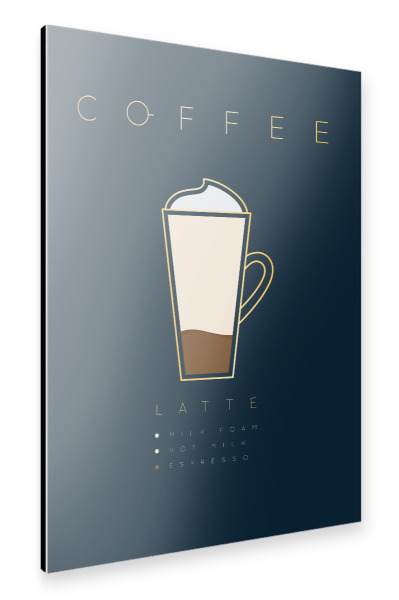 Alu-Dibond "Coffee latte cup" 30x20 cm artboxONE