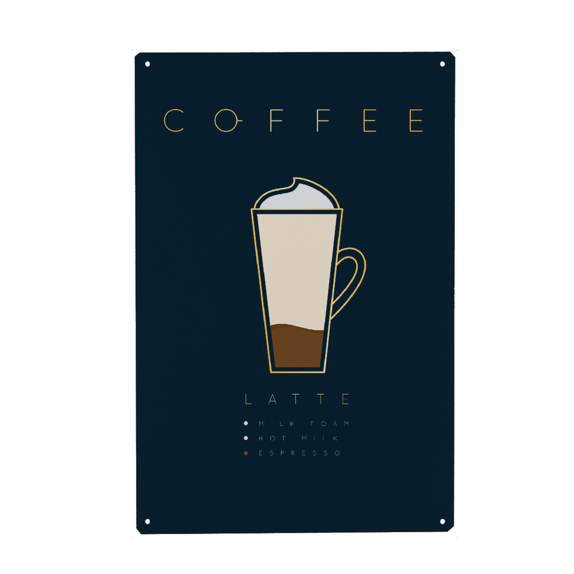 Holzbild "Coffee latte cup" artboxONE - Essen & Trinken