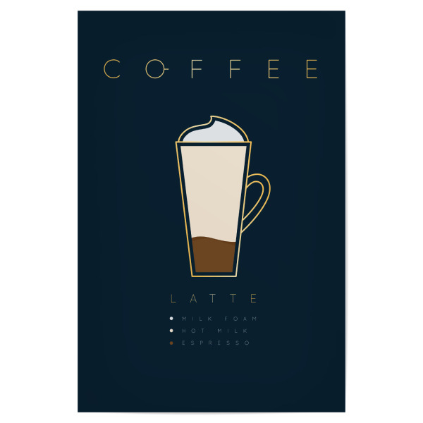 Poster 30x20 cm "Coffee latte cup" artboxONE - Essen & Trinken