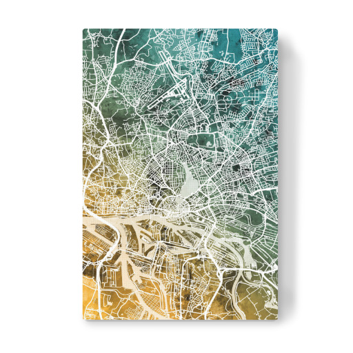 Hamburg Germany City Map orange