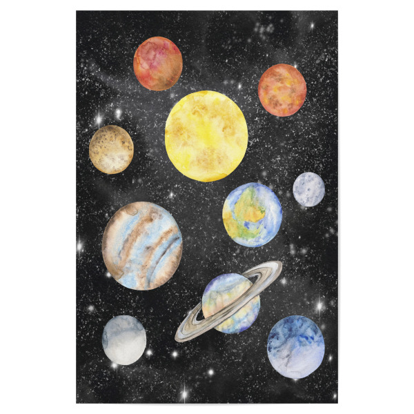 Poster "Watercolor Planets" artboxONE - Für Kinder,Abstrakt,Galaxy