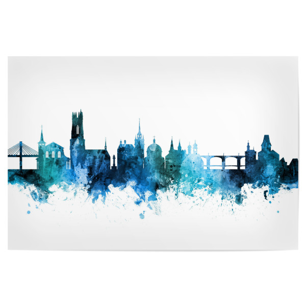 Poster 30x20 cm "Fribourg Switzerland Skyline Blue" artboxONE - Städte,Reise,Städte / Weitere