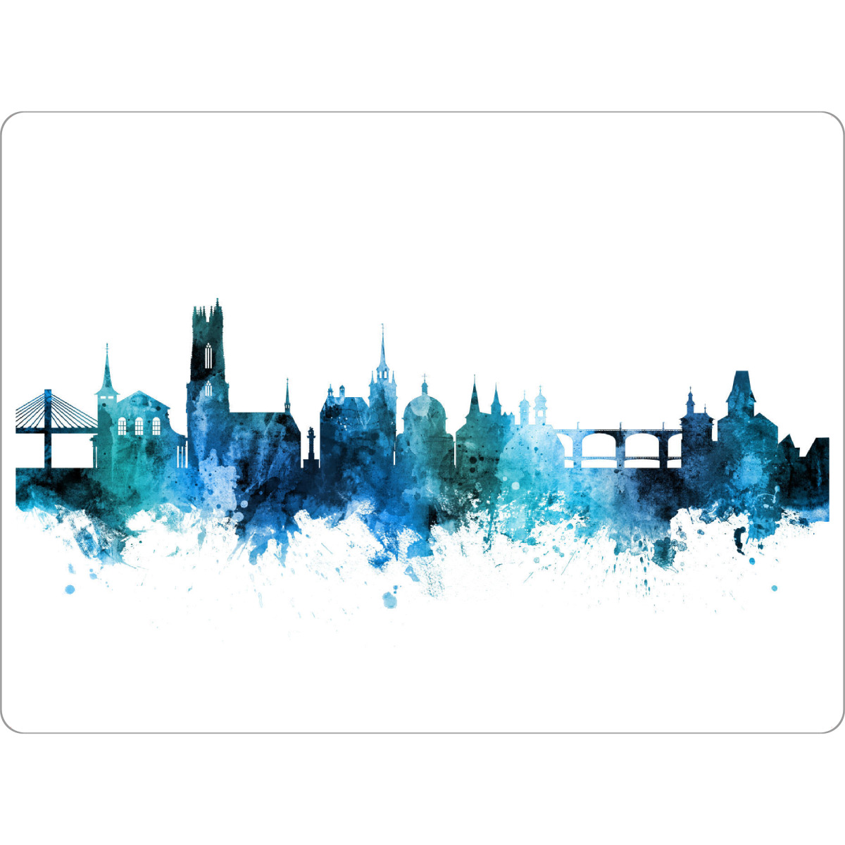 Tischset "Fribourg Switzerland Skyline Blue" artboxONE - Städte,Reise,Städte / Weitere
