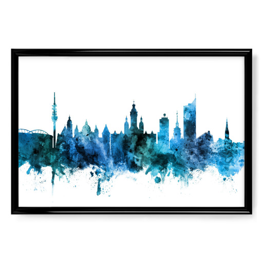 Leipzig Germany Skyline Blue