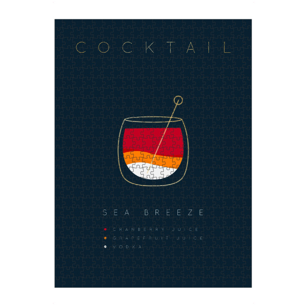 artboxONE Puzzle "Sea Breeze cocktail flat blue" artboxONE - Essen & Trinken,Essen & Trinken / Alkohol