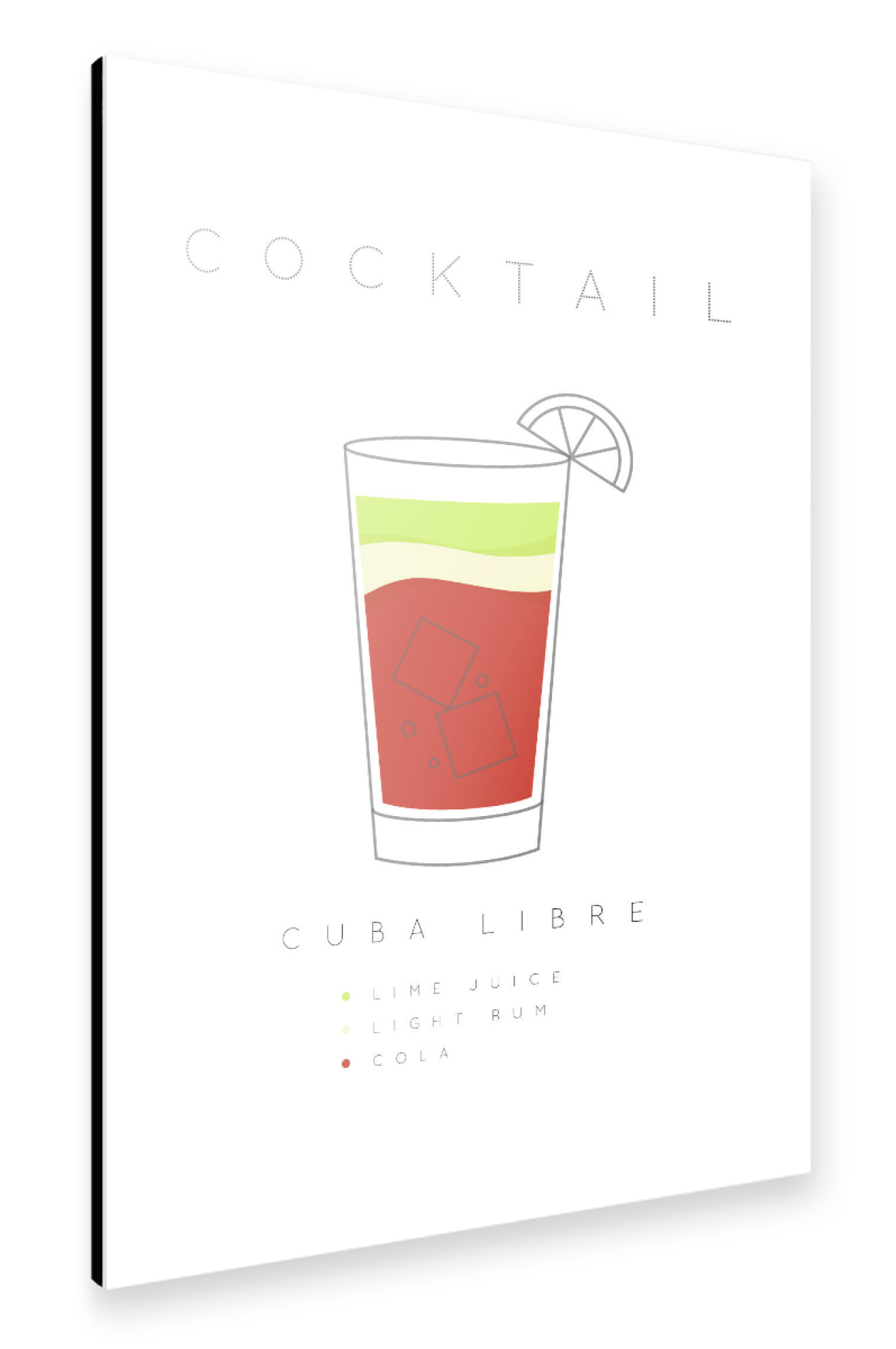 Alu-Dibond "Cuba Libre cocktail flat" 75x50 cm artboxONE