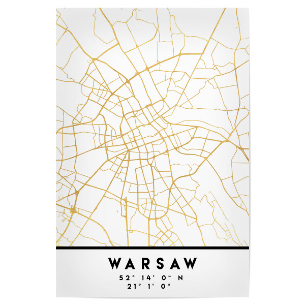 Poster 30x20 cm "WARSAW POLAND STREET MAP ART" artboxONE - Städte,Reise,Kartografie