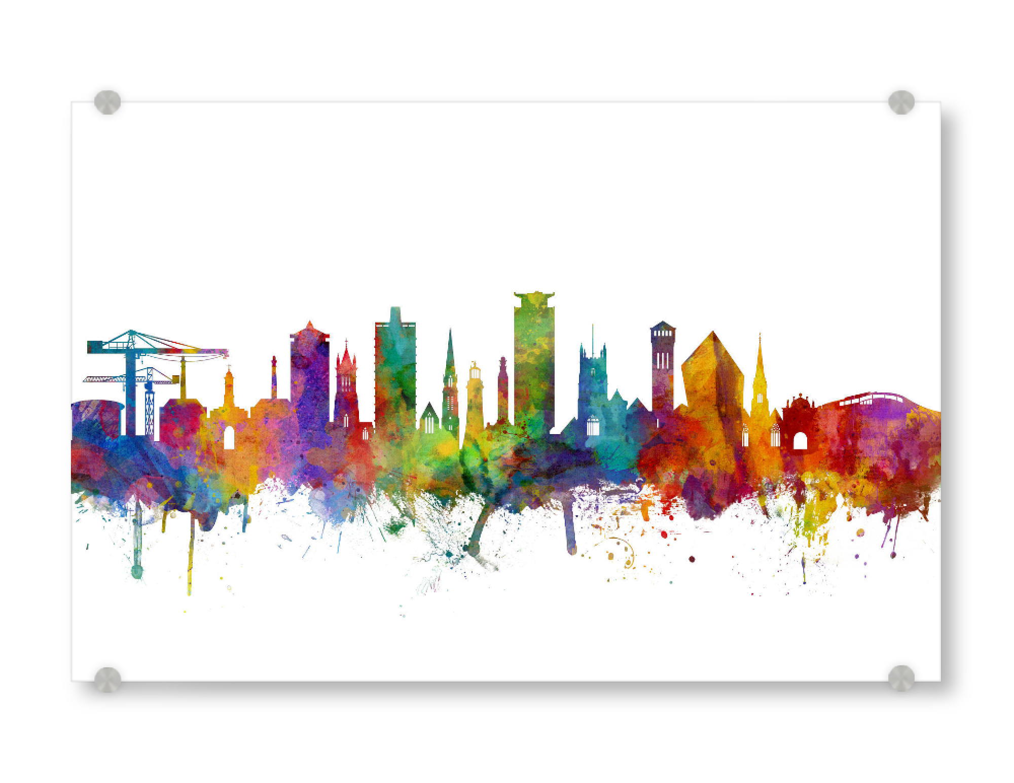 Acrylglasbild "Plymouth England Skyline colour" artboxONE - Städte,Reise