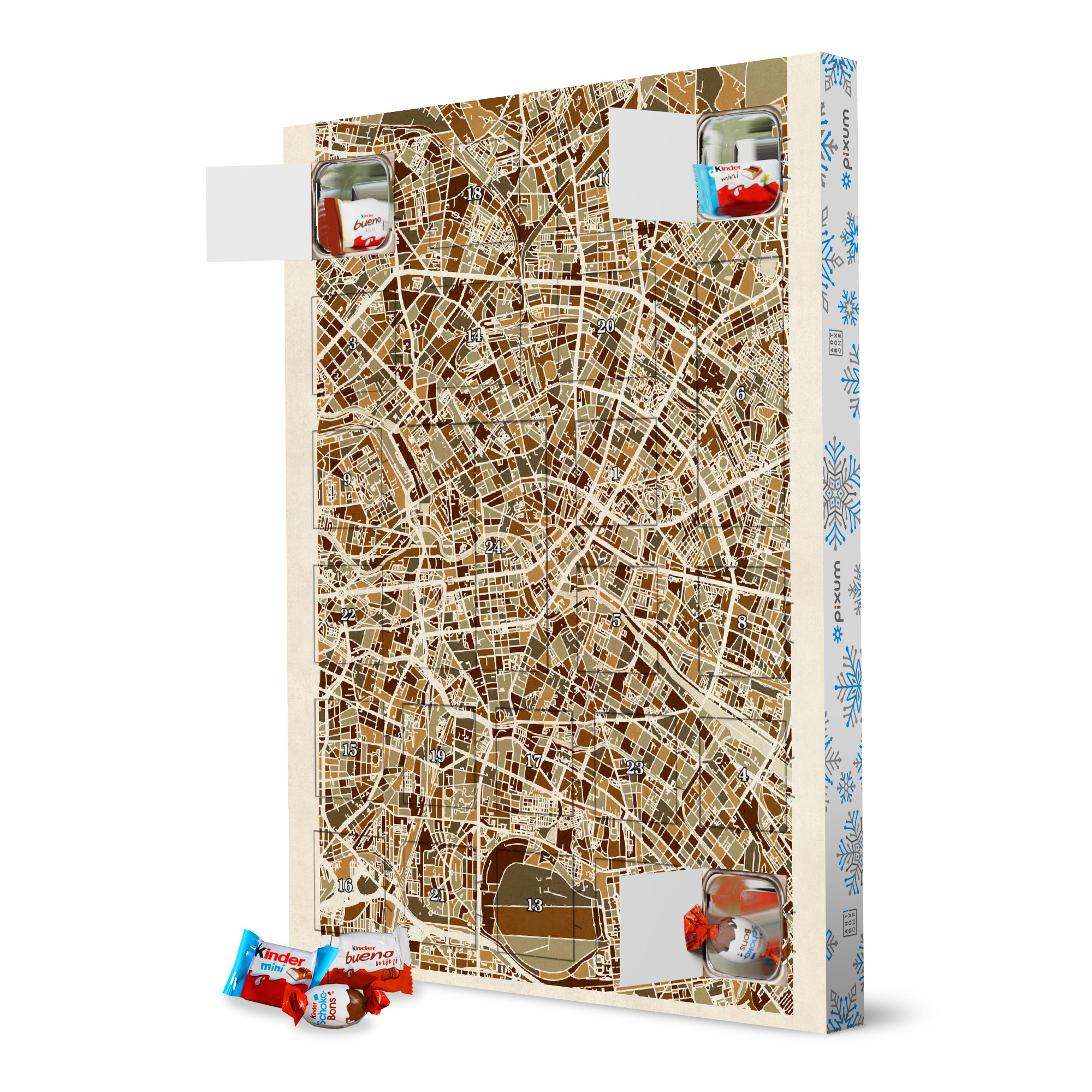Adventskalender XXL mit Produkten von Kinder Berlin Germany City Map brown artboxONE Adventskalender Städte / Berlin
