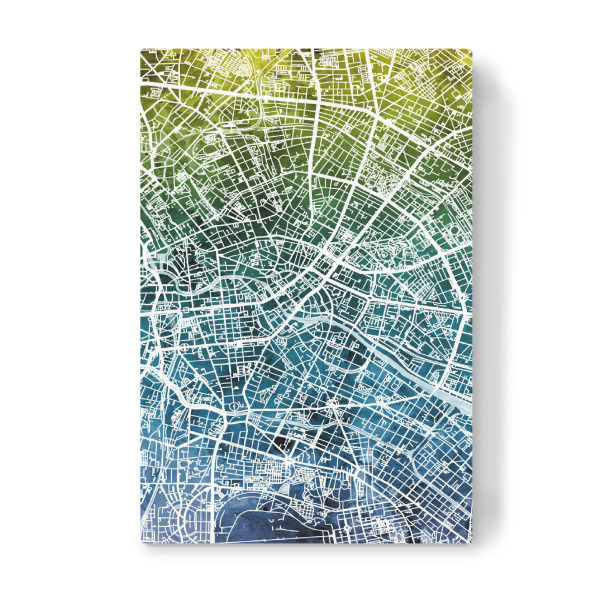 Leinwandbild "Berlin Germany City Map green" artboxONE - Städte / Berlin,Reise,Kartografie