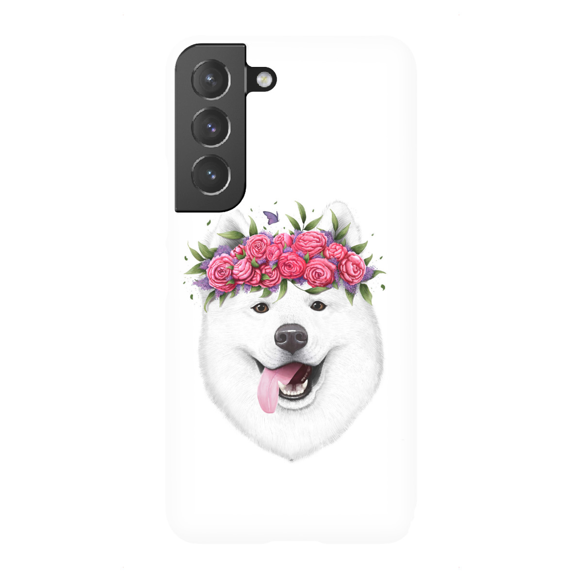 "Samoyed with flowers"für Samsung Galaxy - Premium-Case Handyhülle artboxONE