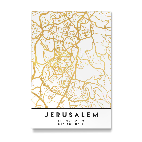 Galerie-Print "JERUSALEM ISRAEL/PALESTINE MAP ART" 30x20 cm artboxONE