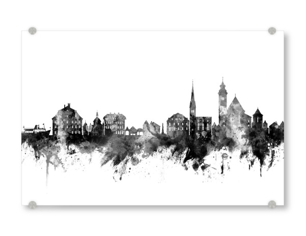 Acrylglasbild "Hallstatt Austria Skyline bw" artboxONE - Städte,Reise,Schwarzweiß