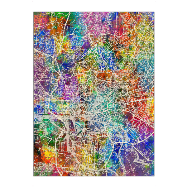Puzzle Ravensburger "Hamburg Germany City Map colour" artboxONE - Städte / Hamburg,Reise,Kartografie