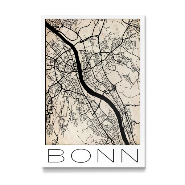 Galerie-Print "Retro City Map Bonn" 75x50 cm artboxONE