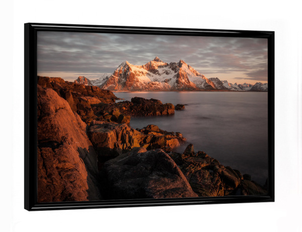 Poster mit schwarzem Rahmen "Mitternachtssonne" artboxONE - Natur,Reise