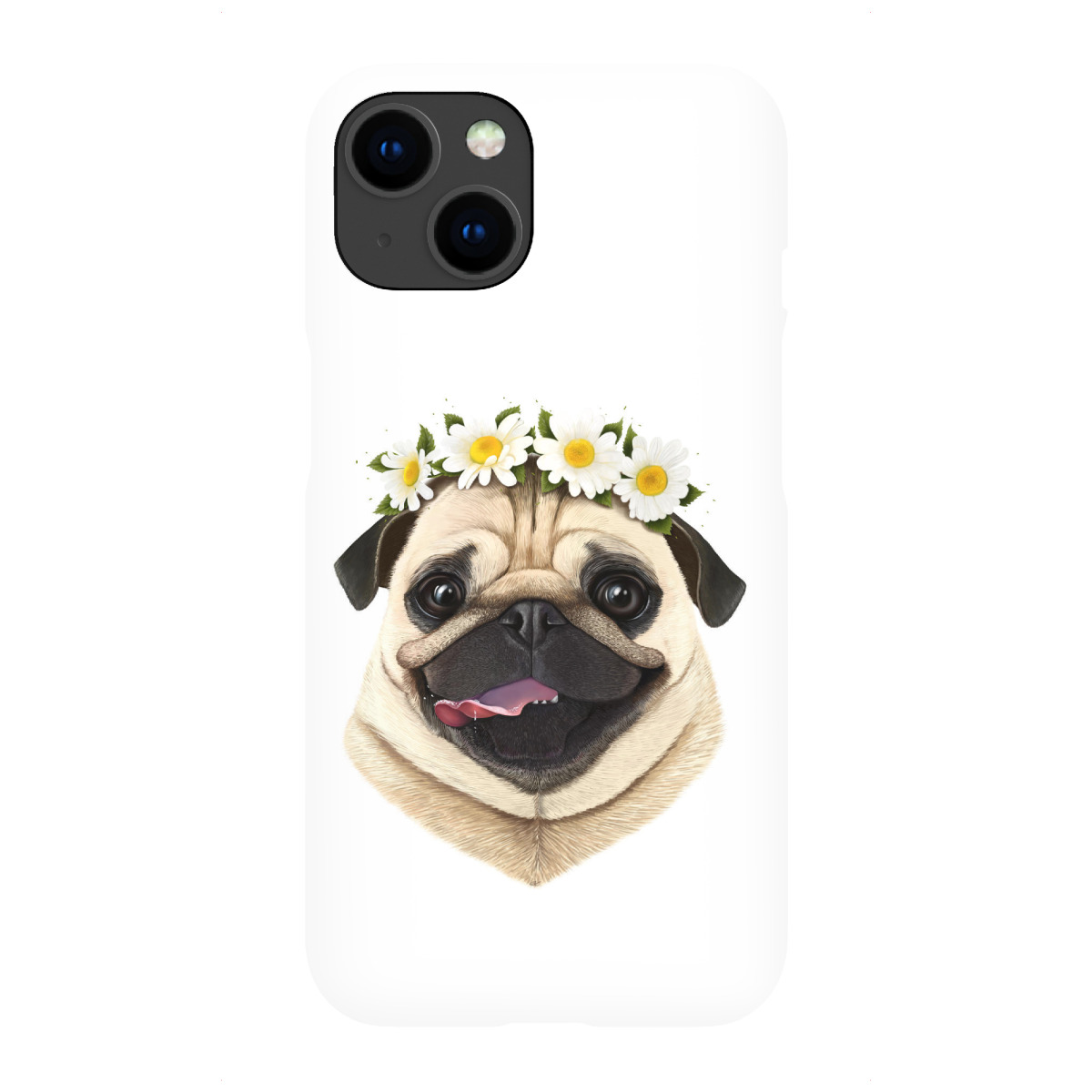 iPhone "Pug with flowers" Premium-Case Handyhülle artboxONE