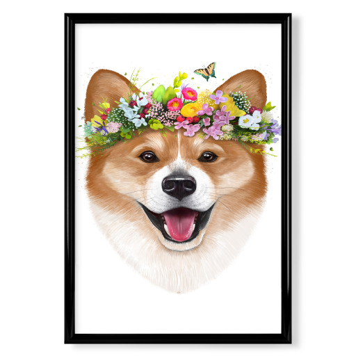 Korgi with flowers