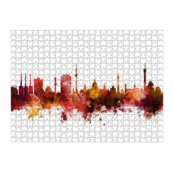 Puzzle Ravensburger "Hannover Germany Skyline Red" artboxONE - Städte,Reise,Städte / Weitere