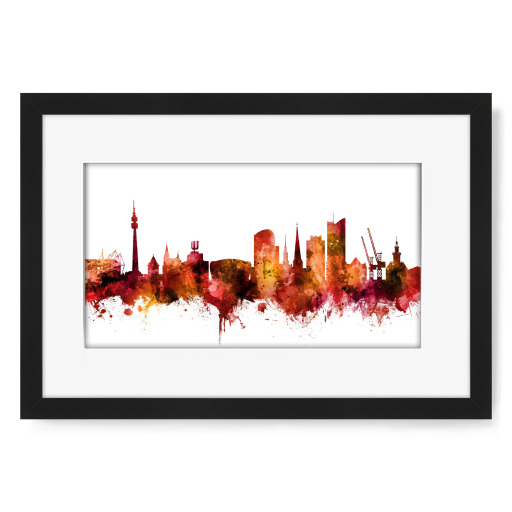 Dortmund Germany Skyline Red