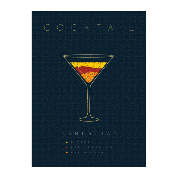 Puzzle Ravensburger "Manhattan cocktail flat blue" artboxONE - Essen & Trinken,Essen & Trinken / Alkohol