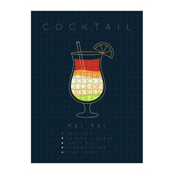 Puzzle Ravensburger "Mai Tai cocktail flat blue" artboxONE - Essen & Trinken,Essen & Trinken / Alkohol