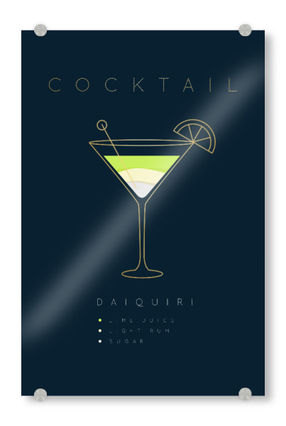 Acrylglasbild "Daiquiri cocktail flat blue" artboxONE - Essen & Trinken,Essen & Trinken / Alkohol