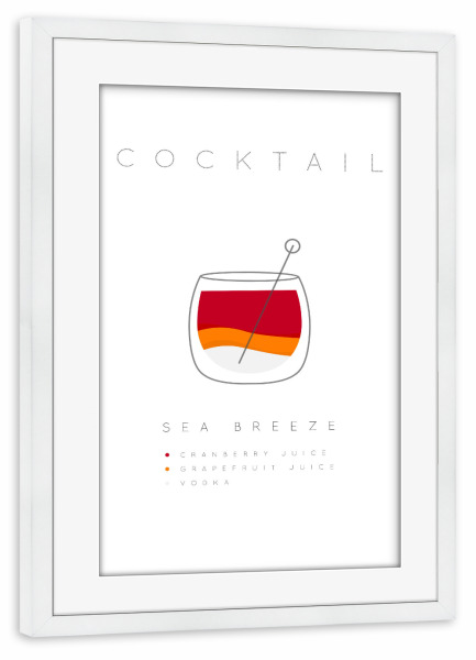 Poster mit Rahmen weiß "Sea breeze cocktail flat" artboxONE - Essen & Trinken,Essen & Trinken / Alkohol