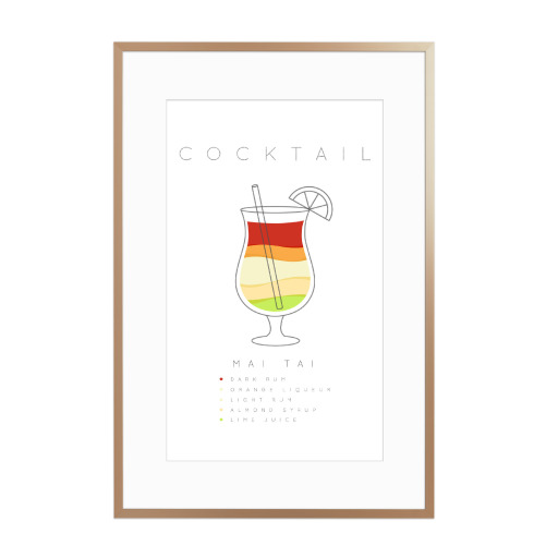 Mai Tai cocktail flat