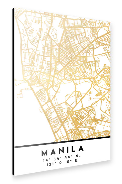 Alu-Dibond "MANILA PHILIPPINES STREET MAP ART" 30x20 cm artboxONE