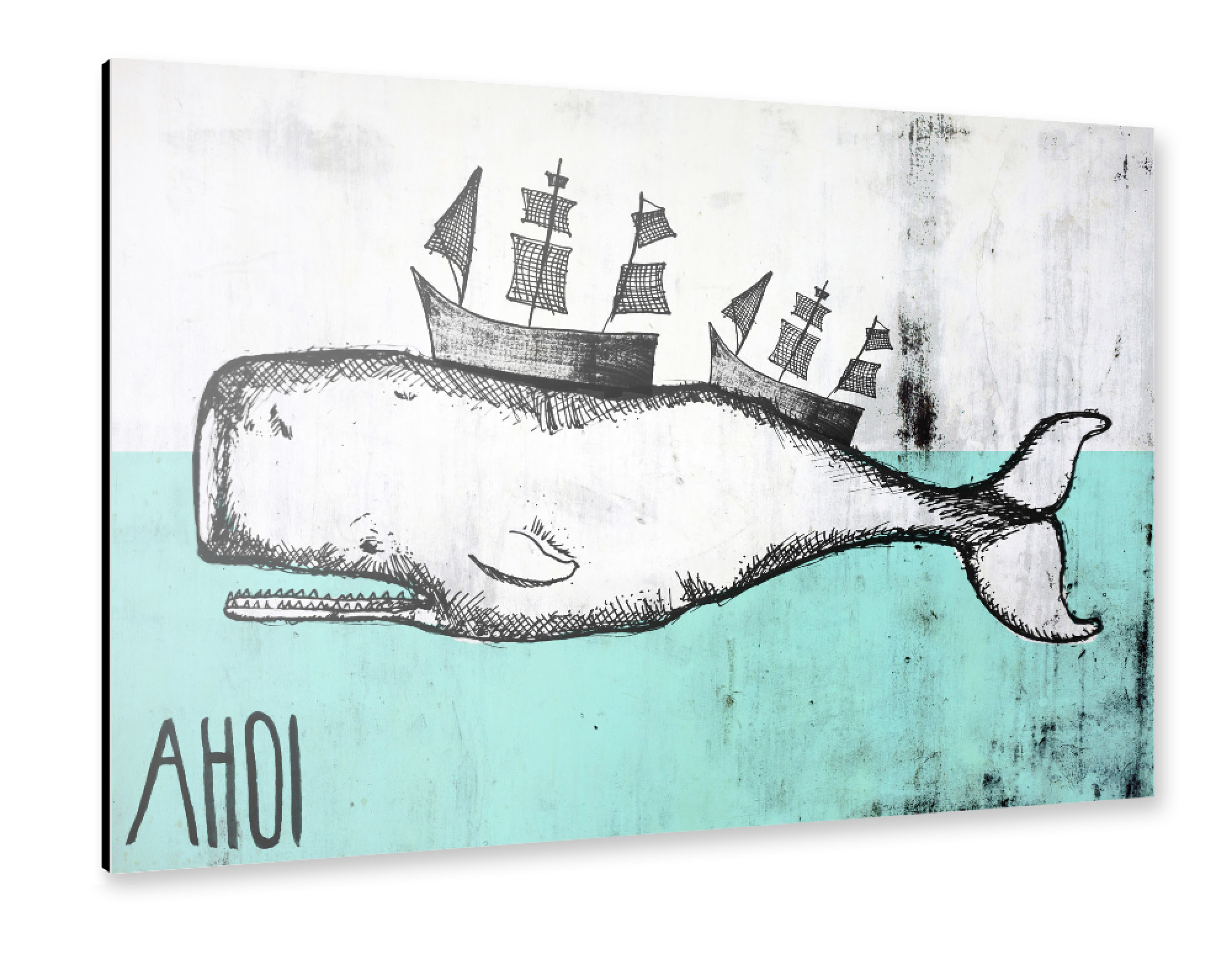 Alu-Dibond "AHOI WAL!" 75x50 cm artboxONE