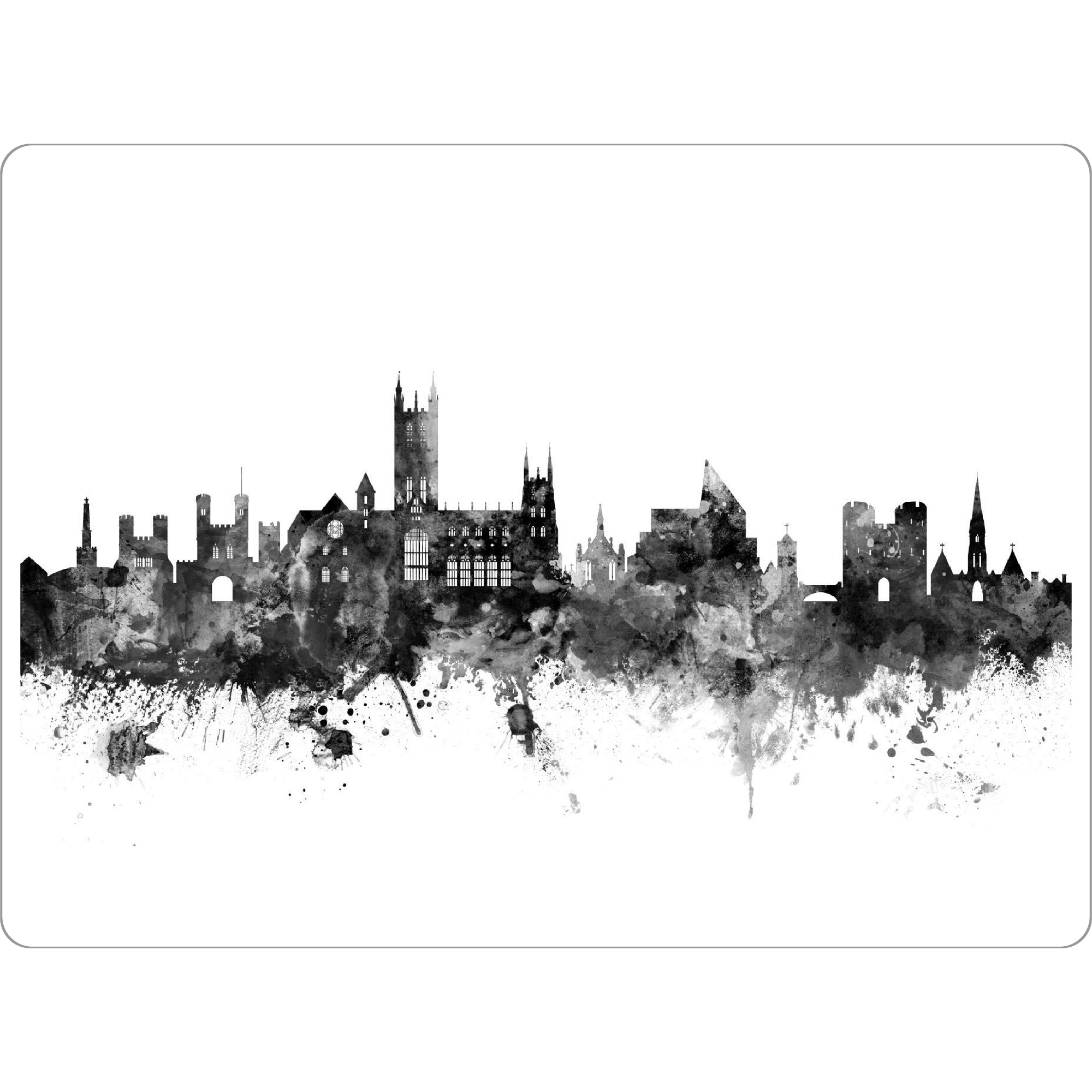 Tischset "Canterbury England Skyline bw" artboxONE - Städte,Reise,Schwarzweiß