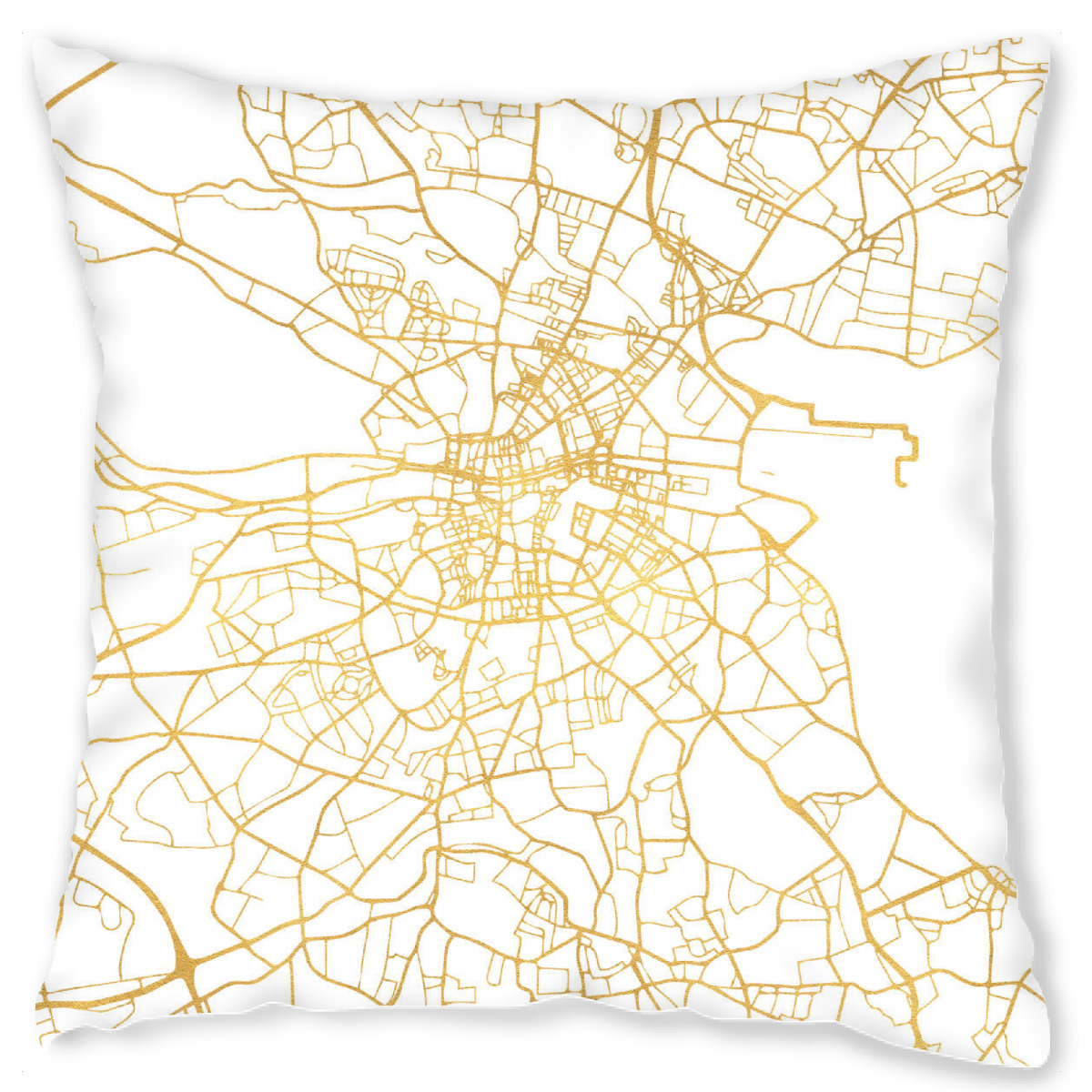 Design-Kissen "DUBLIN IRELAND STREET MAP ART" artboxONE - Stߤdte,Reise,Kartografie