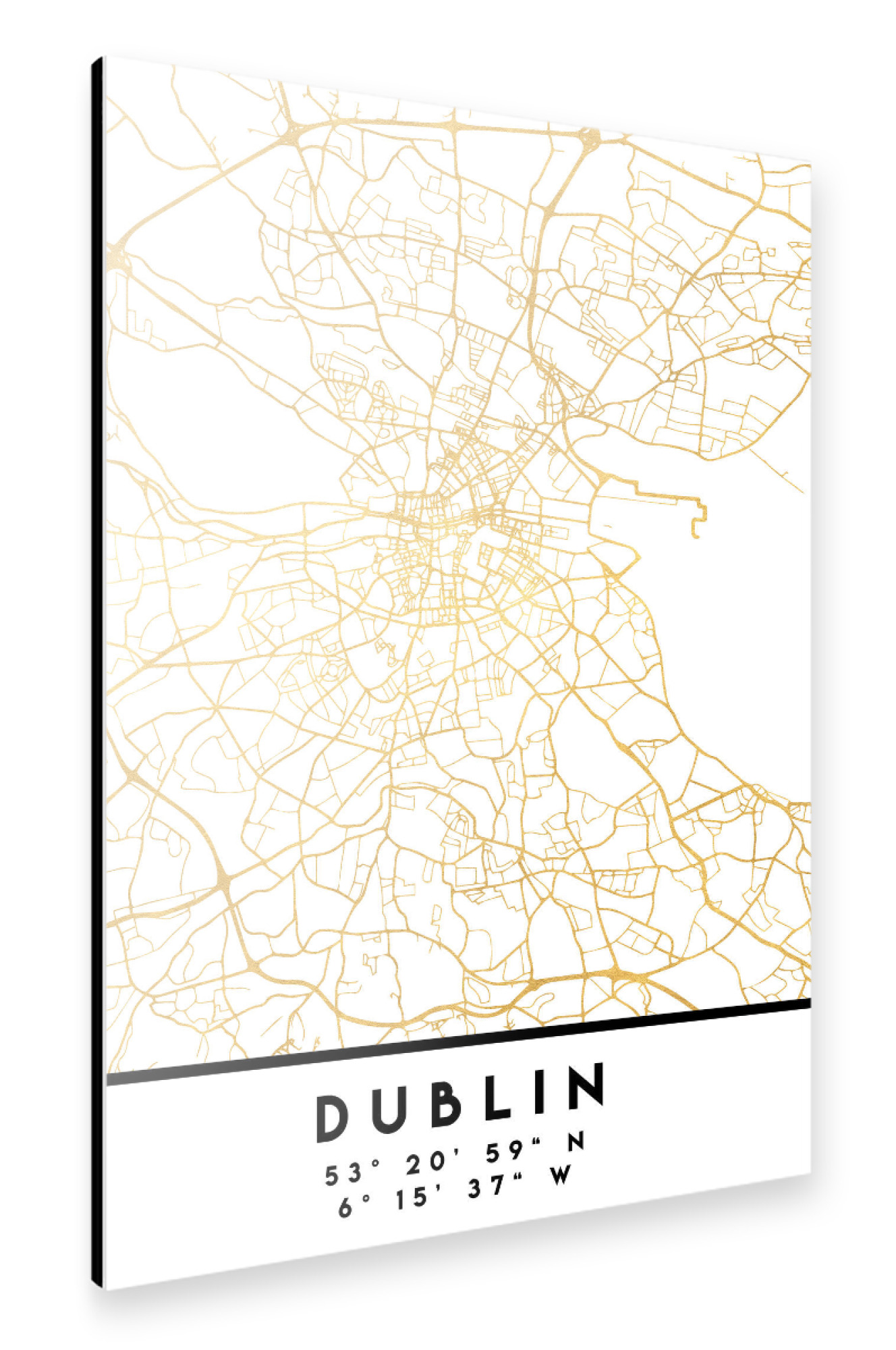 Alu-Dibond "DUBLIN IRELAND STREET MAP ART" 75x50 cm artboxONE