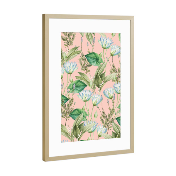 Poster mit Rahmen Gold "Lilyka" artboxONE - Natur,Floral