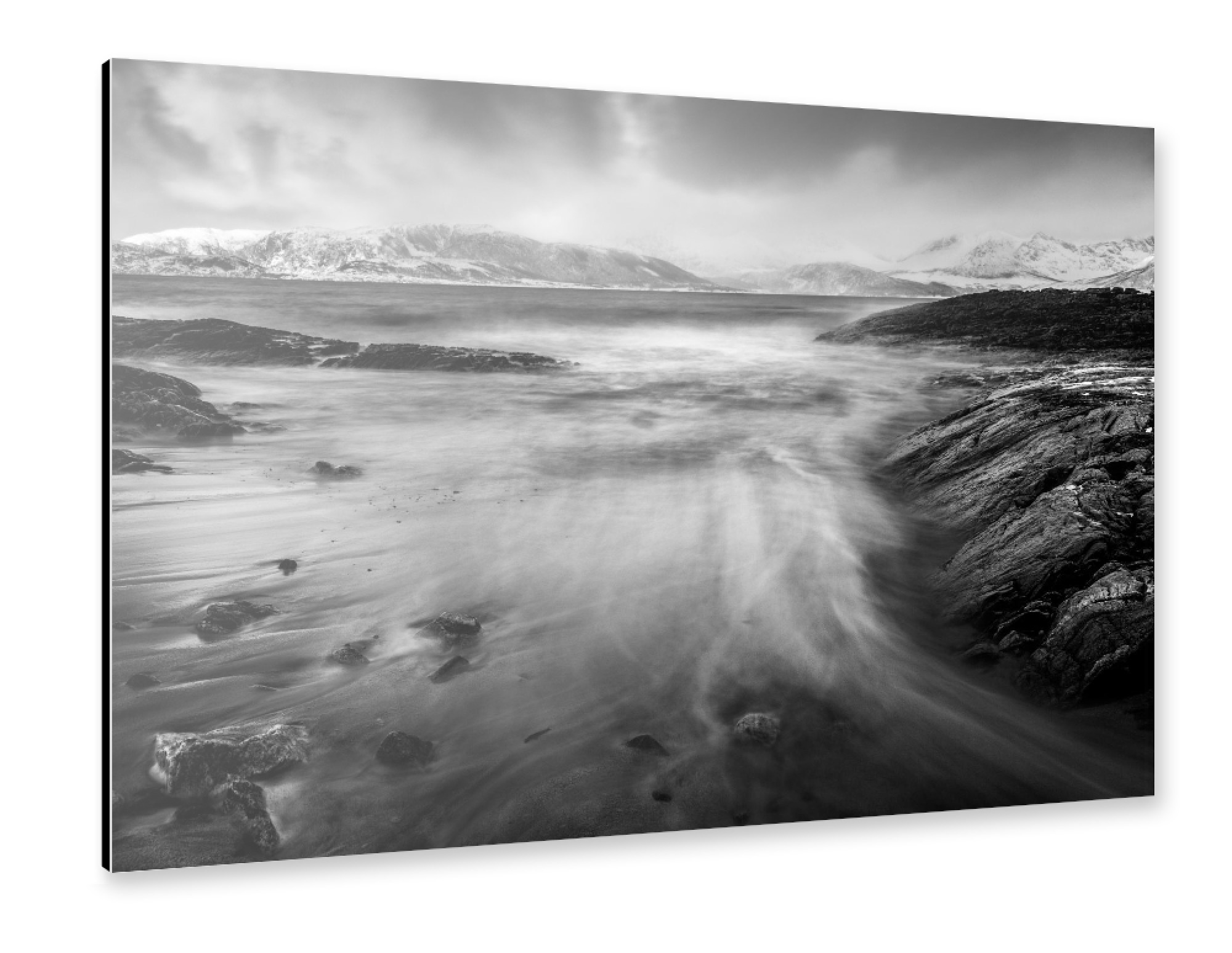 Alu-Dibond "Coast B&W" 30x20 cm artboxONE