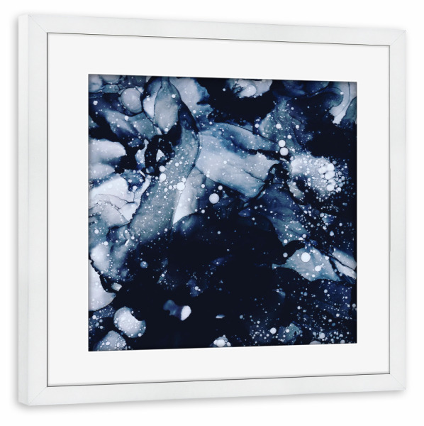 Poster mit Rahmen weiß "Abstract Waves" artboxONE - Natur,Abstrakt - Abstrakt,Ink,Minimalistisch,Schlicht,Design,Tinte,Marble,Marmor