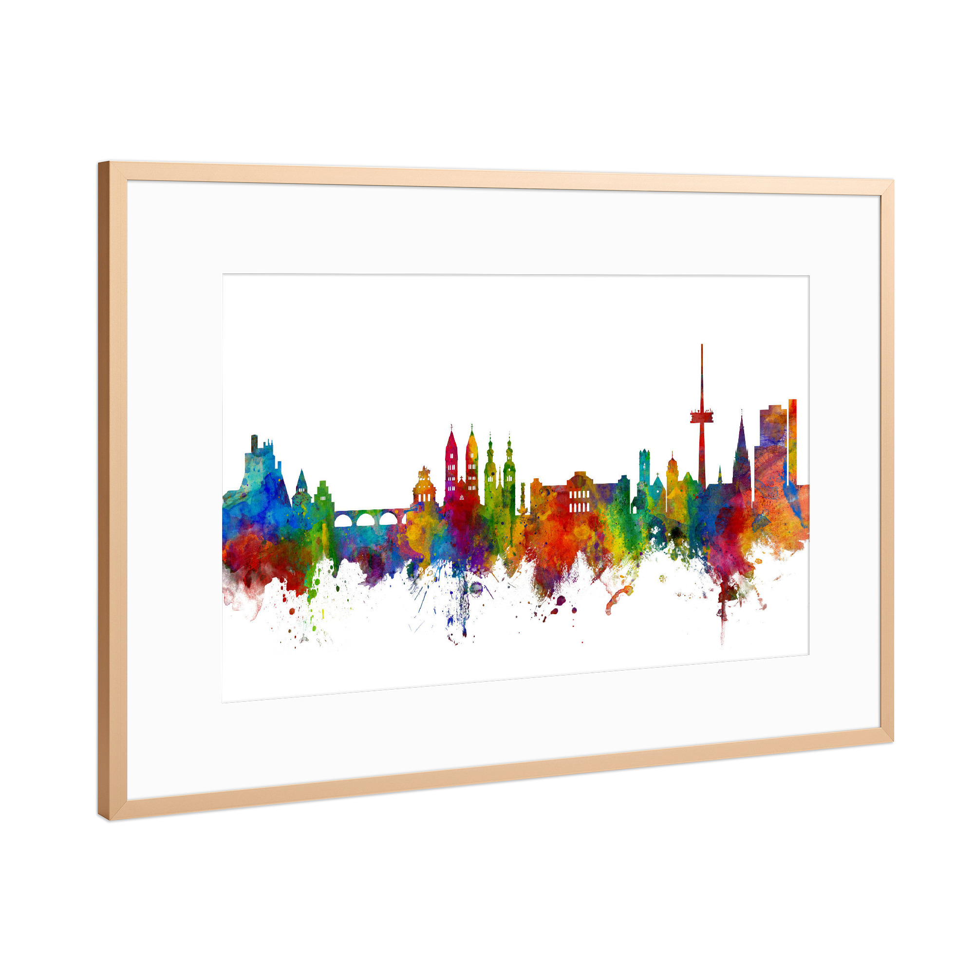 Poster mit Rahmen Kupfer "Koblenz Germany Skyline" artboxONE - Städte,Reise,Städte / Weitere