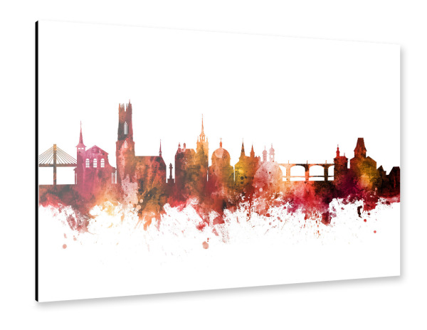 Alu-Dibond "Fribourg Switzerland Skyline Red" 30x20 cm artboxONE