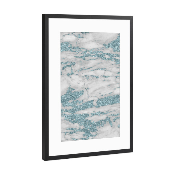 Poster mit Rahmen Schwarz (Metallic) "Glitter loves Marble - Honesty" artboxONE - Abstrakt,Marmor