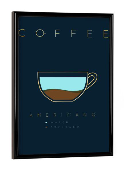 Poster mit schwarzem Rahmen "Coffee americano" artboxONE - Essen & Trinken