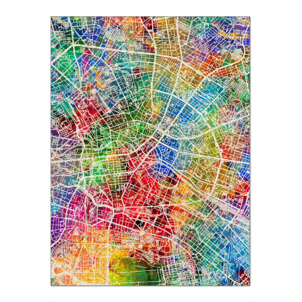 Puzzle Ravensburger "Berlin Germany City Map colours" artboxONE - Städte / Berlin,Reise,Kartografie