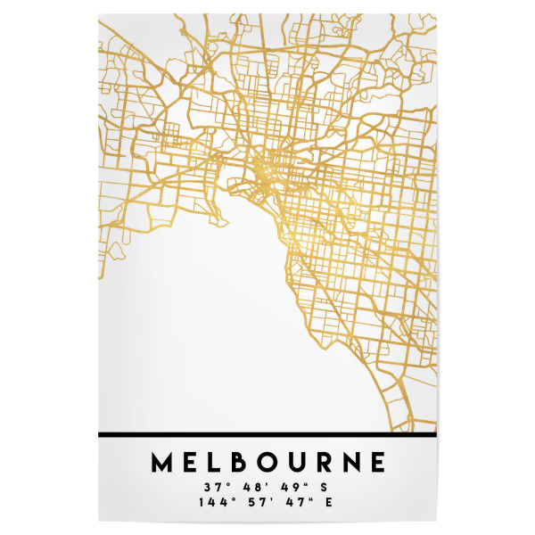 Poster "MELBOURNE AUSTRALIA STREET MAP ART" artboxONE - Städte,Reise,Kartografie