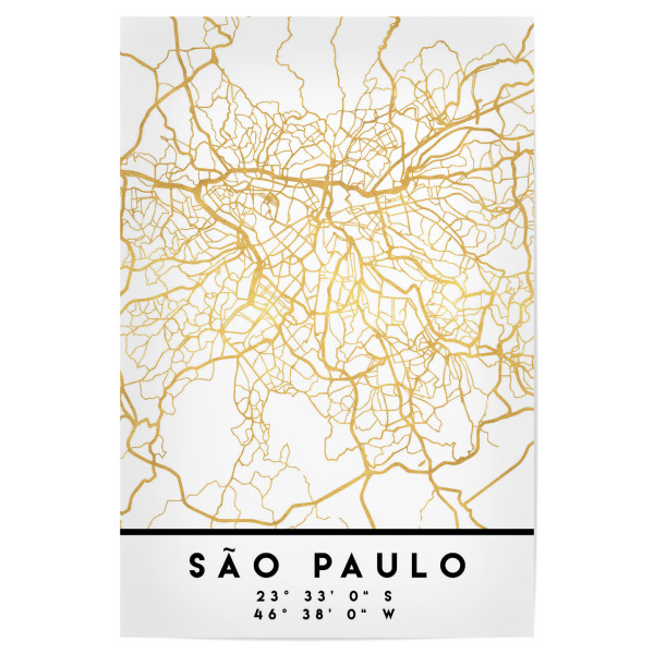 Poster 30x20 cm "SAO PAULO BRAZIL STREET MAP ART" artboxONE - Städte,Reise,Kartografie