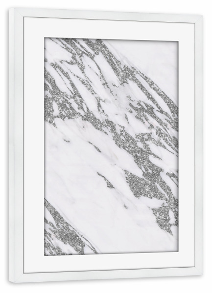 Poster mit Rahmen weiß "Glitter loves Marble - Serenity" artboxONE - Abstrakt,Marmor