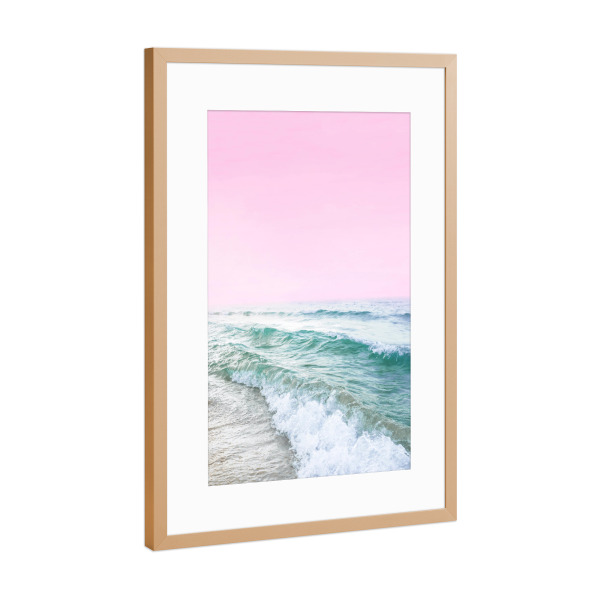 Poster mit Rahmen Kupfer "Pink Sky And Waves" artboxONE - Natur,Reise / Strand und Meer